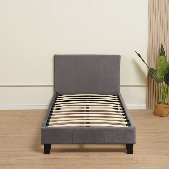 LIT MELBOURNE VELOURS GRIS 90x190CM - image 3