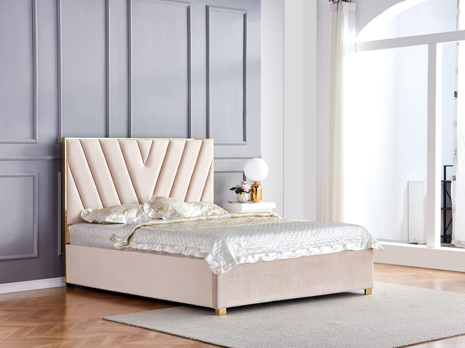 LIT VERA VELOURS BEIGE 160X200 cm