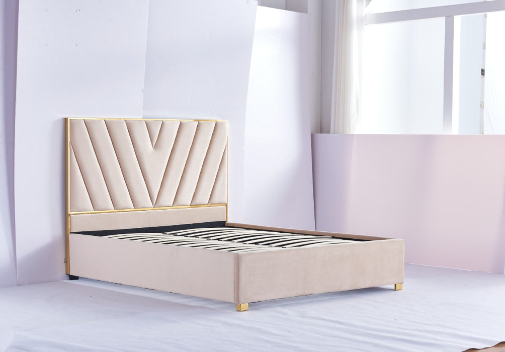 LIT VERA VELOURS BEIGE 160X200 cm