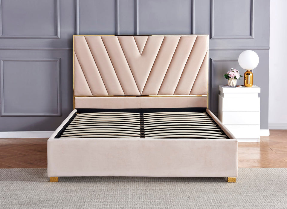 LIT VERA VELOURS BEIGE 160X200 cm