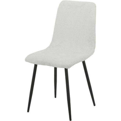 Chaise BOBBY pieds métal noir assise velours côtelé blanc