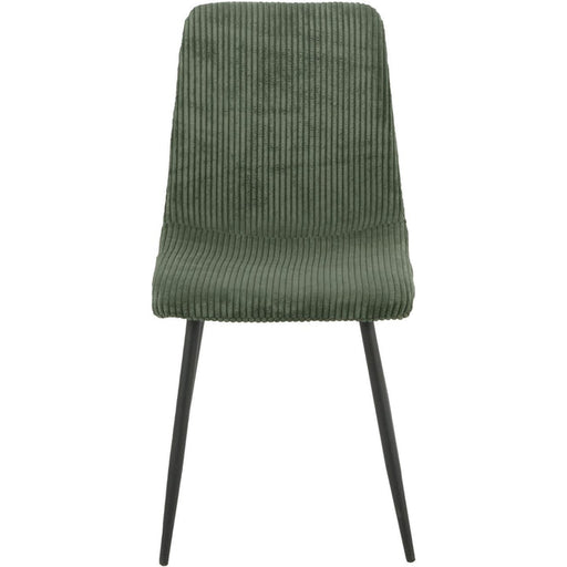 Chaise BOBBY pieds métal noir assise velours côtelé vert