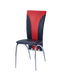 Chaise DUNA similicuir noir et rouge