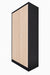 ARMOIRE EN METAL ANTHRACITE DEUX PORTES EFFET CHENE 90x45x185cm - image 2