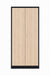 ARMOIRE EN METAL ANTHRACITE DEUX PORTES EFFET CHENE 90x45x185cm - image 1