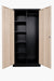 ARMOIRE EN METAL ANTHRACITE DEUX PORTES EFFET CHENE 90x45x185cm - image 3
