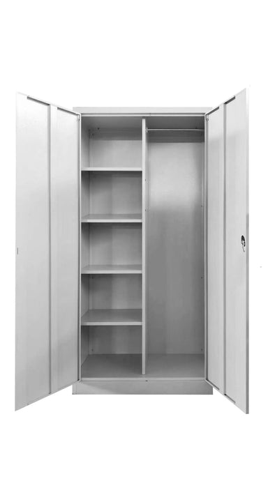 ARMOIRE EN METAL GRIS DEUX PORTES 90x45x185cm - image 2