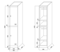 ARMOIRE EN COLONNE ANTHRACITE EN METAL DEUX PORTES EFFET CHENE 38x45x185cm - image 4