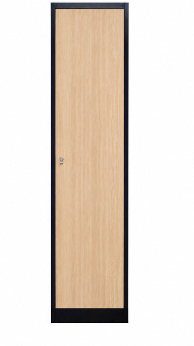 ARMOIRE EN COLONNE ANTHRACITE EN METAL UNE PORTE EFFET CHENE 45x45x185cm - image 1