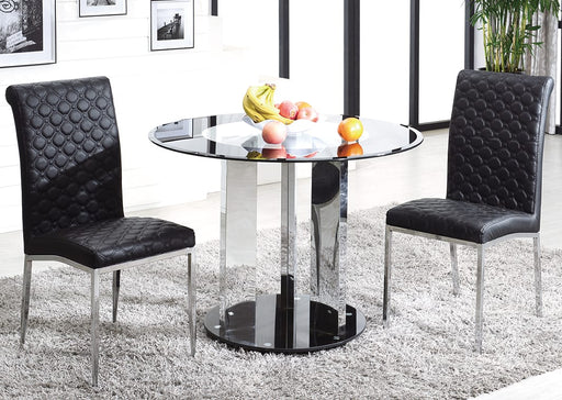 TABLE REPAS JEAN EN VERRE NOIR ET TRANSPARENT 100x 75 cm