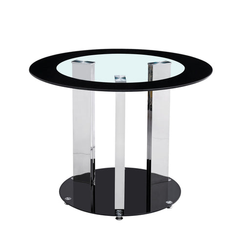 TABLE REPAS JEAN EN VERRE NOIR ET TRANSPARENT 100x 75 cm