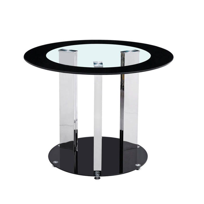 TABLE REPAS JEAN EN VERRE NOIR ET TRANSPARENT 100x 75 cm