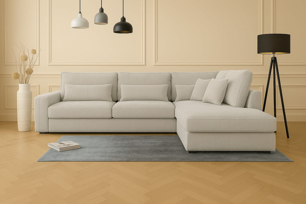 CANAPE LE BRISTOLA ANGLE DROIT CÔTELÉ ÉCRU 315X230cm - image 3