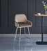 TABOURET DE BAR ATHENA PIED CHROME VELOURS TAUPE - image 5