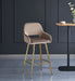 TABOURET DE BAR ATHENA PIED GOLD VELOURS TAUPE - image 5