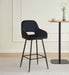 TABOURET DE BAR ATHENA PIED METAL NOIR VELOURS NOIR - image 5