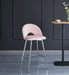TABOURET DE BAR TEDDY PIED CHROME VELOURS ROSE - image 5