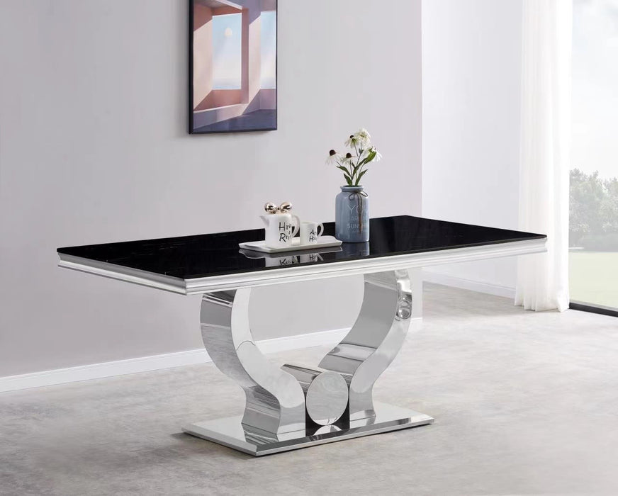 TABLE REPAS TROFY MARBRE NOIR 150x90x75 cm - image 2