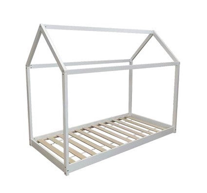 Lit cabane en bois 90x190 cm avec sommier intégré