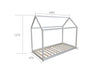 LIT CABANE EN BOIS BLANC 90x190 cm - image 2