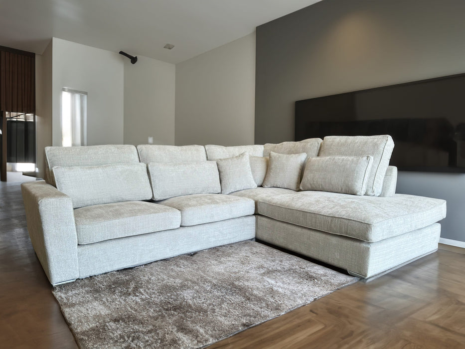 CANAPE MARBELLA ANGLE DROIT TISSUS LIGHT GRIS 315X230 - image 1