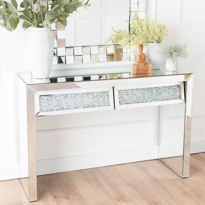 COIFFEUSE MIROIR 2 TIROIRS 110x45x80 cm