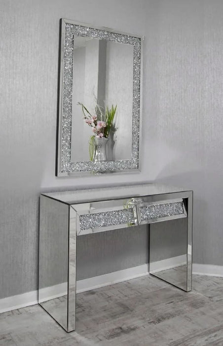COIFFEUSE MIROIR 2 TIROIRS 110x45x80 cm