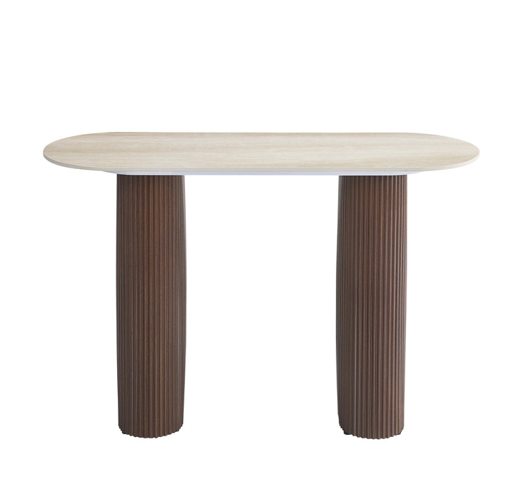 CONSOLE ROXY PIED EFFET NOYER PLATEAU CERAMIQUE TRAVERTIN MAT - image 1