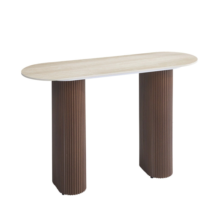 CONSOLE ROXY PIED EFFET NOYER PLATEAU CERAMIQUE TRAVERTIN MAT - image 2