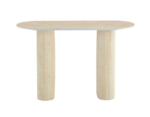 CONSOLE ROXY PIED TRAVERTIN PLATEAU CERAMIQUE TRAVERTIN MAT