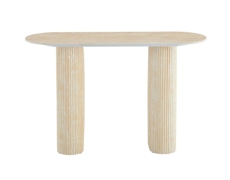CONSOLE ROXY PIED TRAVERTIN PLATEAU CERAMIQUE TRAVERTIN MAT
