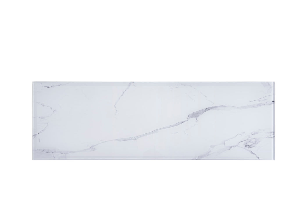 CONSOLE BAROQUE CHROME VERRE MARBRE BLANC 120X40X78 - image 3