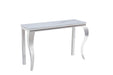 CONSOLE BAROQUE CHROME VERRE MARBRE BLANC 120X40X78 - image 2