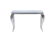 CONSOLE BAROQUE CHROME VERRE MARBRE BLANC 120X40X78 - image 1