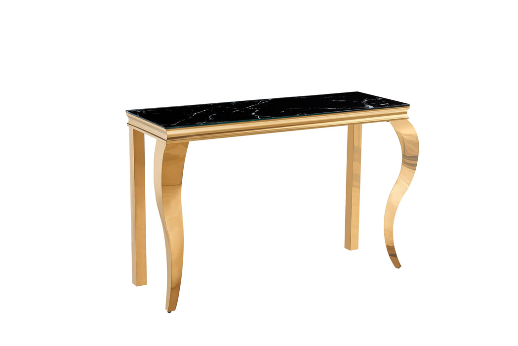 CONSOLE BAROQUE GOLD VERRE MARBRE NOIR 120X40X78 - image 2