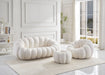 FAUTEUIL PERLE PIVOTANT EN TISSU DOUDOU BEIGE + POUF REPOSE PIED - image 6