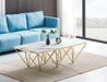 TABLE BASSE GIZEH GOLD MARBRE BLANC 130X70X42CM