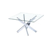 TABLE BASSE CARRE JESSY CHROME TRANSPARENT 80x80 cm