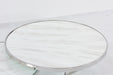 TABLE BASSE MIAMI CHROME MARBRE BLANC
