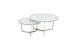TABLE BASSE MIAMI CHROME MARBRE BLANC