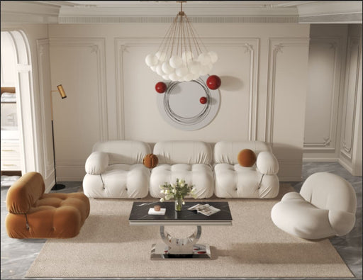 TABLE BASSE INVICTUS CHROME MARBRE NOIR 120x60 cm