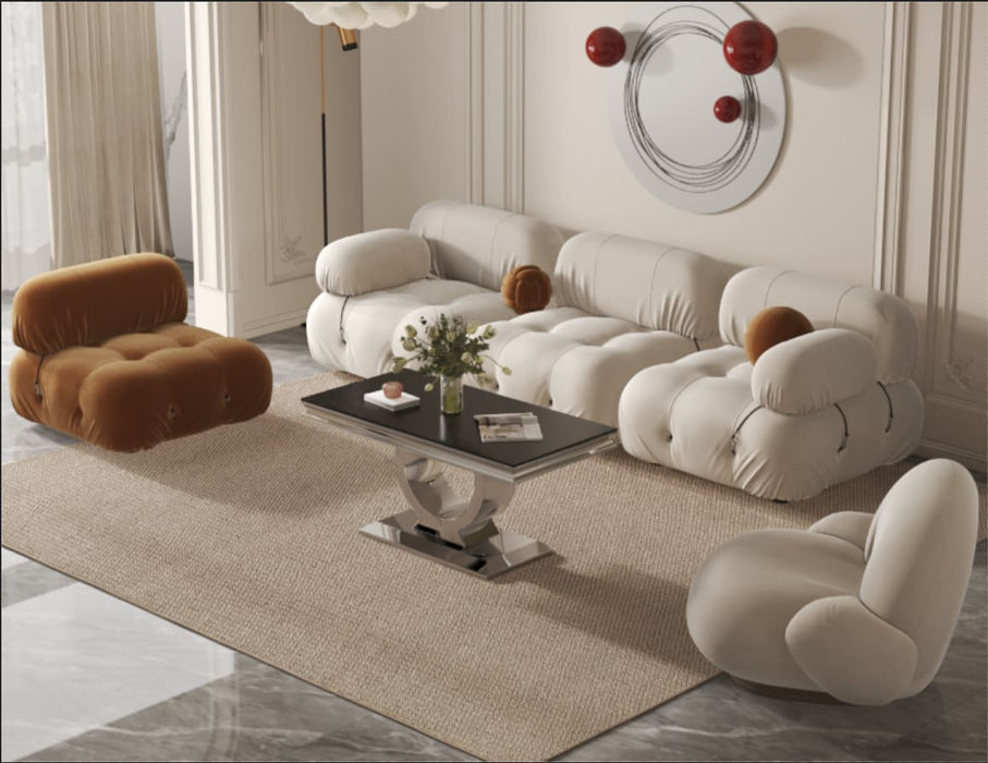 TABLE BASSE INVICTUS CHROME NOIR 120X60CM