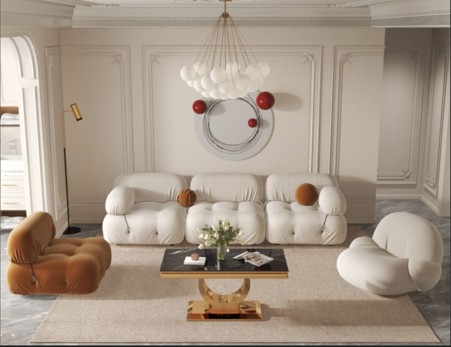 TABLE BASSE INVICTUS GOLD MARBRE NOIR 120x60 cm