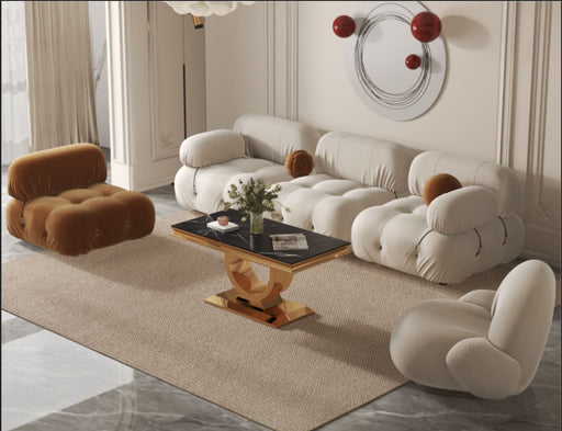 TABLE BASSE INVICTUS GOLD MARBRE NOIR 120x60 cm