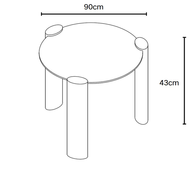 TABLE BASSE TRIQUETRA PIED MDF EFFET NOYER  PLATEAU CERAMIQUE TRAVERTIN MAT 90CM