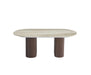 TABLE BASSE ROXY PIED NOYER CERAMIQUE TRAVERTIN BRILLANT 120x60x45cm - image 1