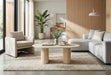 TABLE BASSE ROXY PIED EFFET TRAVERTIN CERAMIQUE TRAVERTIN BRILLANT 120x60x45cm - image 4