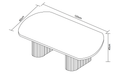 TABLE BASSE ROXY PIED EFFET TRAVERTIN CERAMIQUE TRAVERTIN BRILLANT 120x60x45cm - image 3