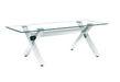 TABLE BASSE IXE CHROME TRANSPARENT 120x60x45cm