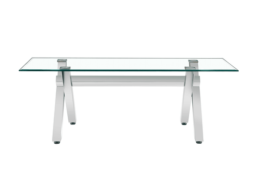TABLE BASSE IXE CHROME TRANSPARENT 120x60x45cm